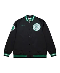 Mitchell & Ness Men's Black Larry Bird Boston Celtics Nba Legends Full-Snap Satin Jacket