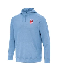 Antigua Men's Heather Powder Blue New York Mets Cloud Pullover Hoodie