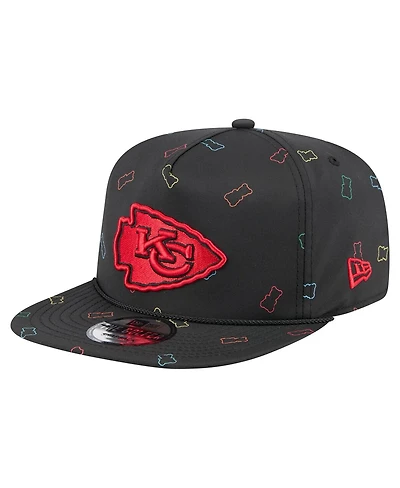 New Era Men's Black Kansas City Chiefs Gummy Golfer Snapback Hat