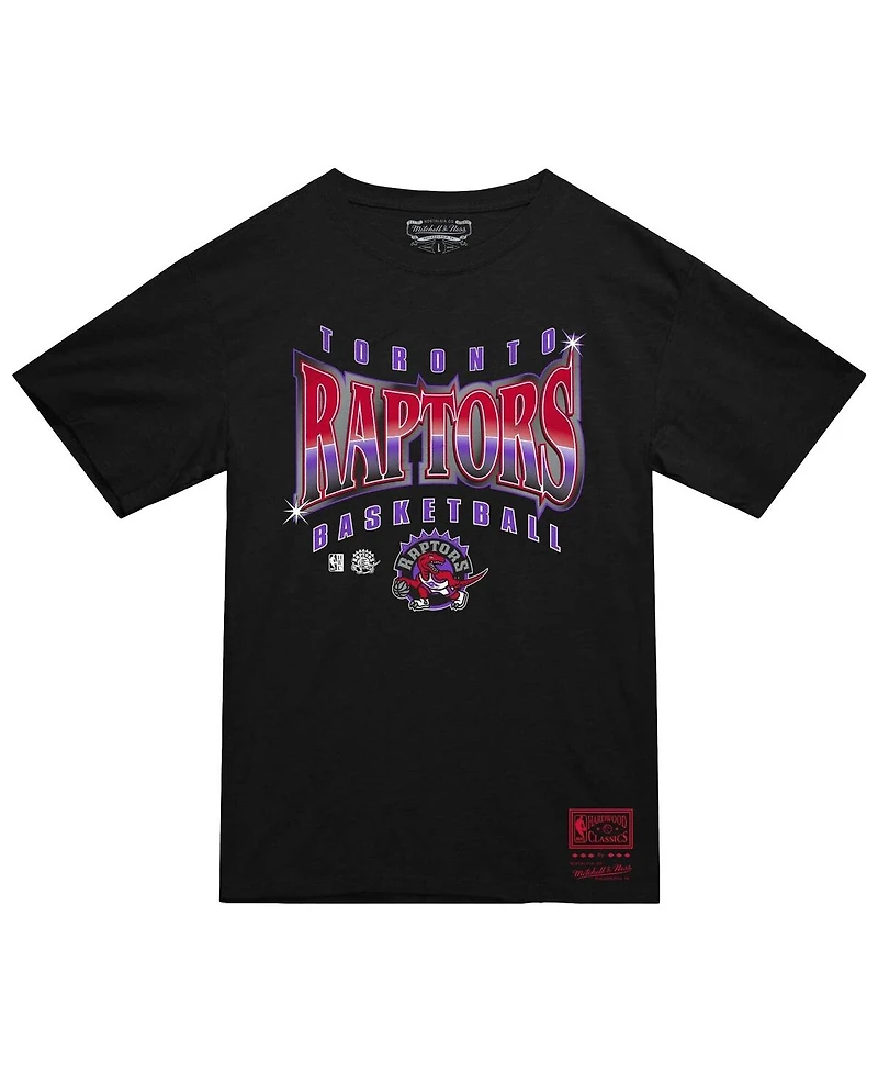 Mitchell & Ness Men's Black Toronto Raptors Worldwide Collection Glow Up T-Shirt