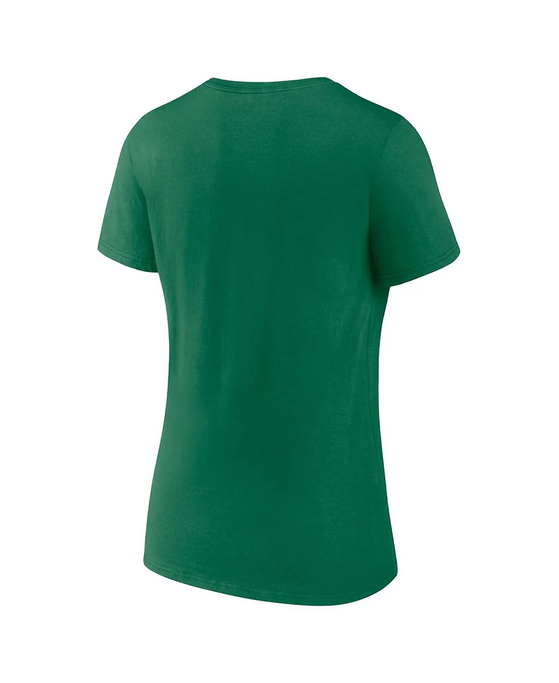Fanatics Women's Kelly Green Dallas Stars Iconic V-Neck T-Shirt