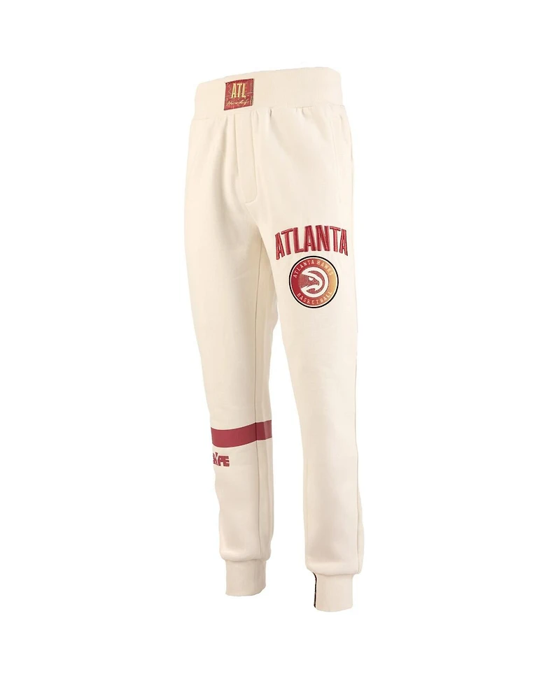 Two Hype x Nba Men's Cream Atlanta Hawks Culture Hoops Collection Premium Jogger Pants