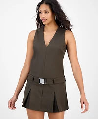 Bar Iii Women's Drop Waist Belted Mini Dress, Exclusively at Macy's