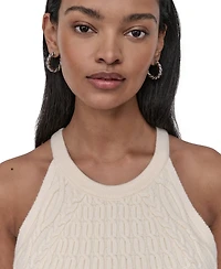 Dkny Jeans Women's Cable Knit Sleeveless Halter Top