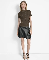 Dkny Women's Transfer Rib Mock-Neck Sweater