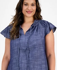 Robbie Bee Plus Denim Shift Dress