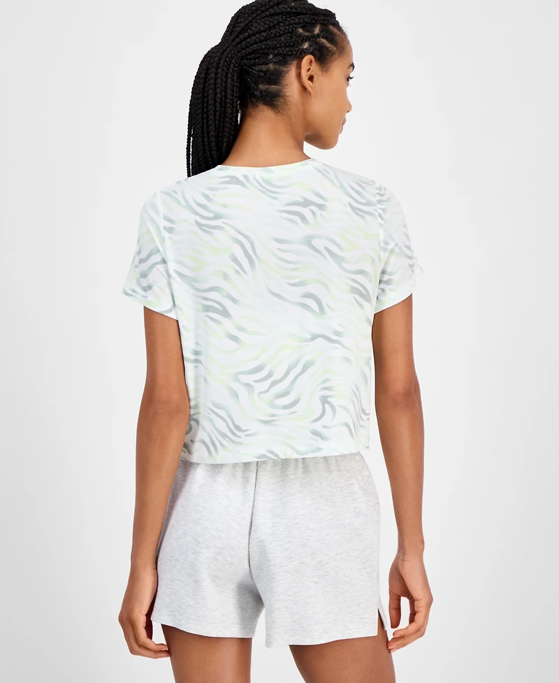 Id Ideology Women's Fluid Zebra T-Shirt, Exclusively at Macy's