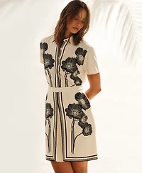 Karl Lagerfeld Paris Women's Flower Print Skirt