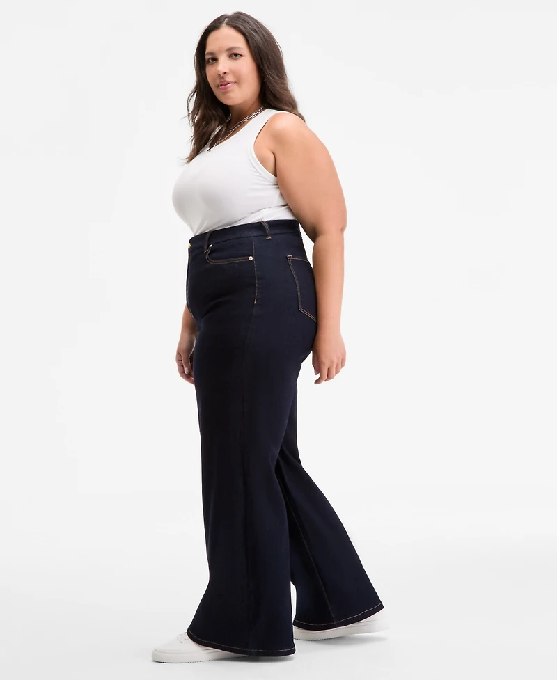 On 34th Trendy Plus High-Rise Wide-Leg Jeans, Exclusively at Macy's