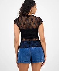 And Now This Women's Floral Stretch-Lace Top, Macy's Exclusive
