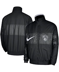 Nike Men's Black Brooklyn Nets Courtside Versus Capsule Full-Zip Jacket