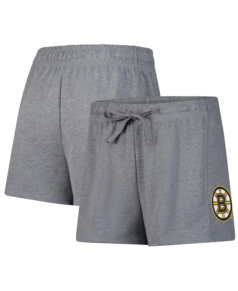 Fanatics Women's Heather Gray Boston Bruins Logo Shorts