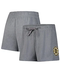 Fanatics Women's Heather Gray Boston Bruins Logo Shorts
