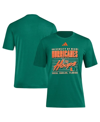 Adidas Men's Green Miami Hurricanes Locker Swish Tri-Blend T-Shirt