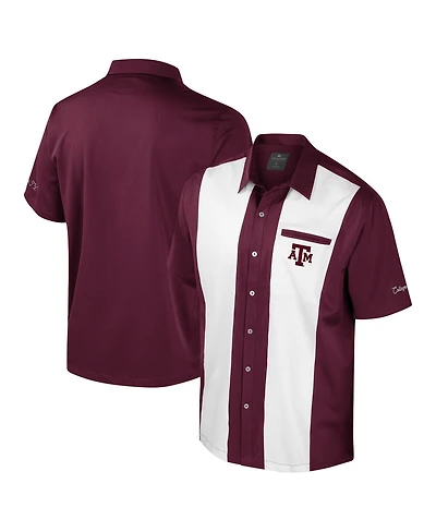 Colosseum Men's Maroon Texas A&M Aggies Strike Bowling Button-Up Shirt