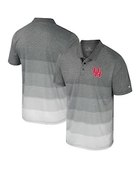 Colosseum Men's Gray Houston Cougars Striped Mesh Polo Shirt