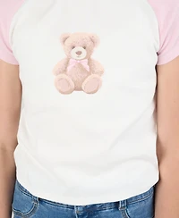 Rare Editions Big Girls 2-Piece Raglan T-Shirt and Denim Skort Set