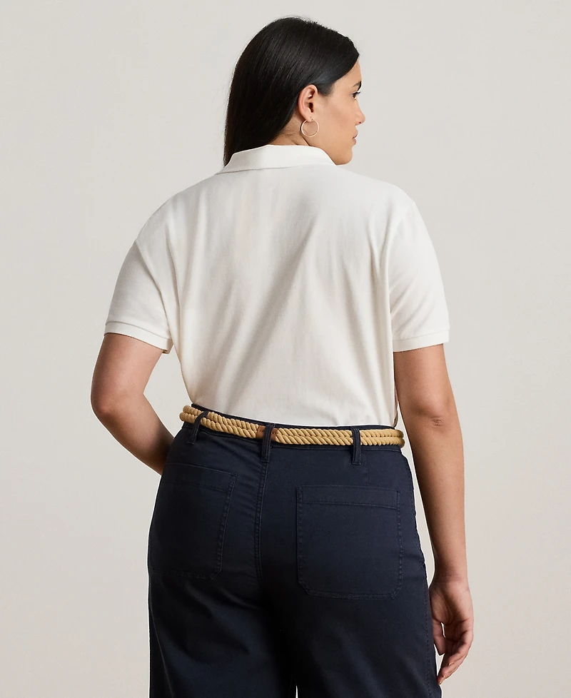 Lauren Ralph Lauren Plus Size Patchwork Pique Polo Shirt