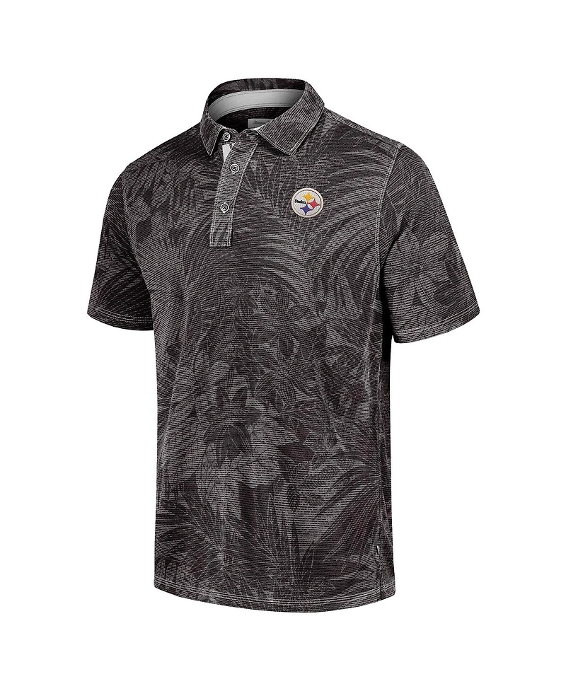 Tommy Bahama Men's Black Pittsburgh Steelers Big Tall Santiago Paradise Polo Shirt