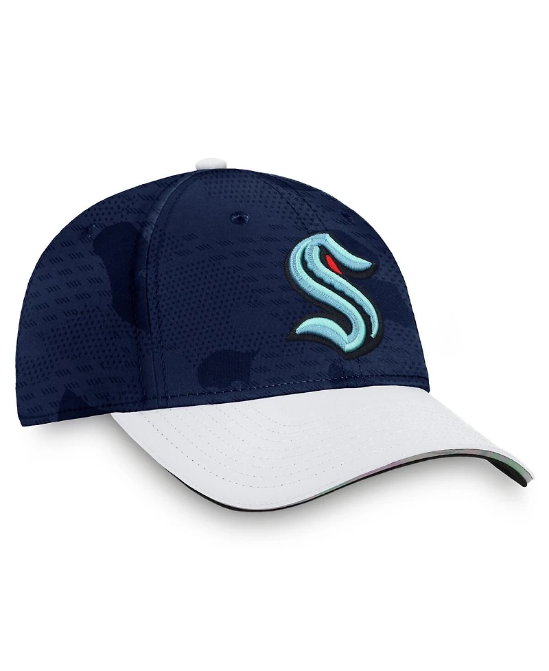 Fanatics Men's Deep Sea Blue/White Seattle Kraken Authentic Pro Locker Room Flex Hat