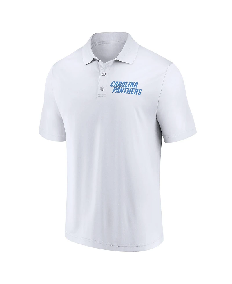 Fanatics Men's White Carolina Panthers Lockup Polo Shirt