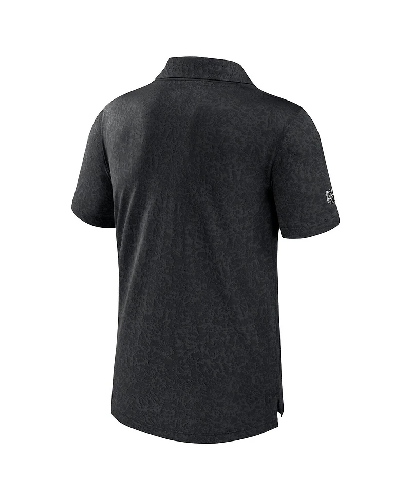 Fanatics Men's Black Tampa Bay Lightning Authentic Pro Jacquard Polo Shirt