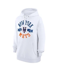 G-iii 4Her by Carl Banks Women's White New York Mets City Graphic Pullover Hoodie