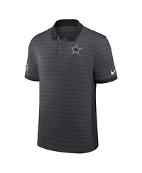 Nike Men's Gray Dallas Cowboys Sideline Victory Stripe Performance Polo Shirt