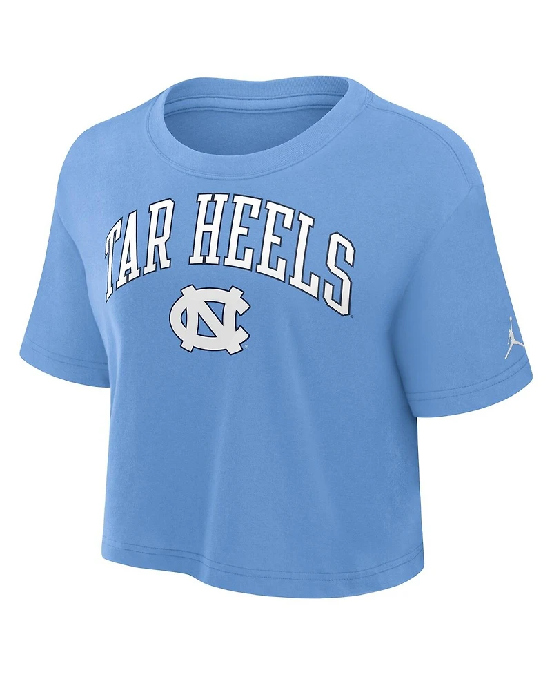Jordan Women's Carolina Blue North Carolina Tar Heels Athletic Prep Arch Cropped Performance T-Shirt