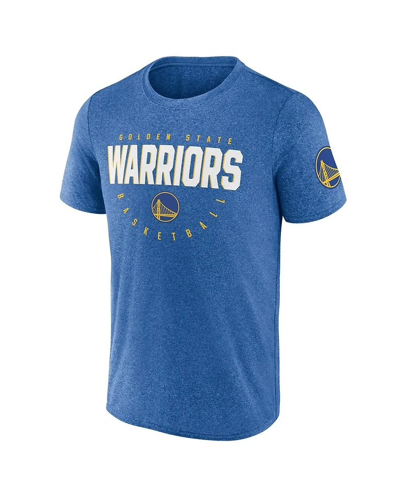 Logo Athletic Men's Heather Royal Golden State Warriors Block Practice Performance T-Shirt