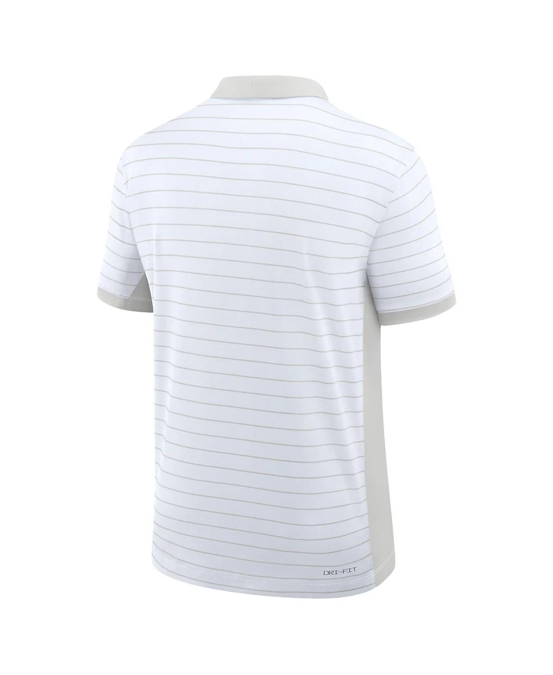Nike Men's White Clemson Tigers 2025 Early Season Coaches Sideline Victory Stripe Performance Polo Shirt