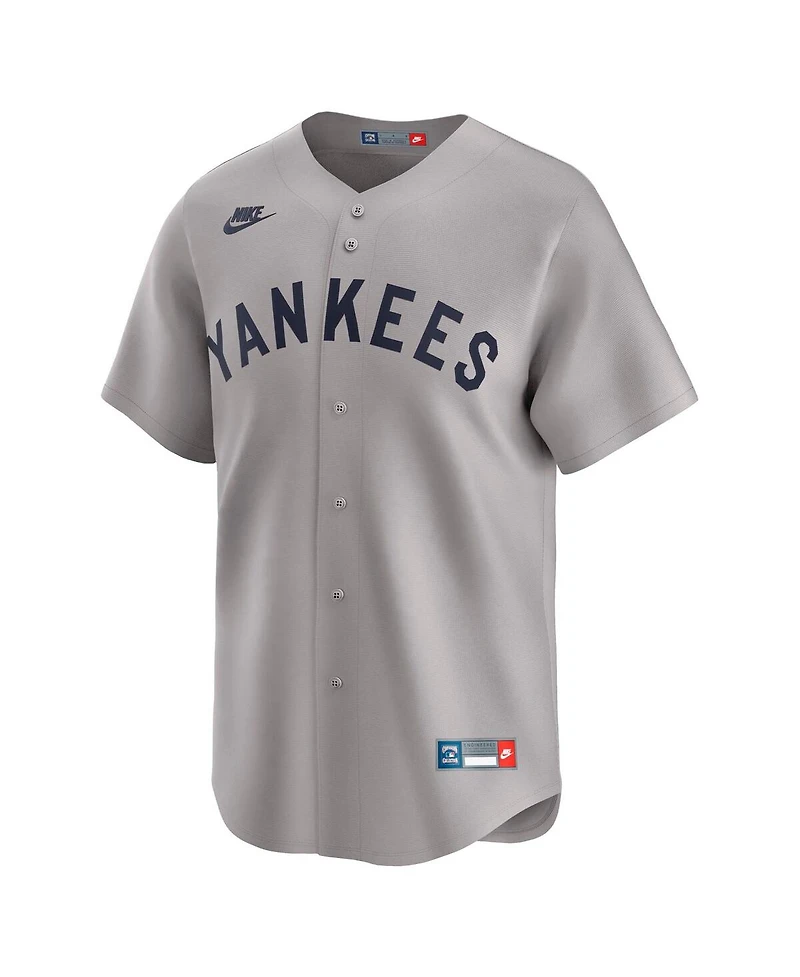 Nike Men's Babe Ruth Gray New York Yankees Throwback Cooperstown Collection Limited Jersey