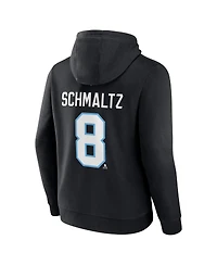 Fanatics Men's Nick Schmaltz Black Nhl Utah Authentic Stack Name Number Tri-Blend Pullover Hoodie
