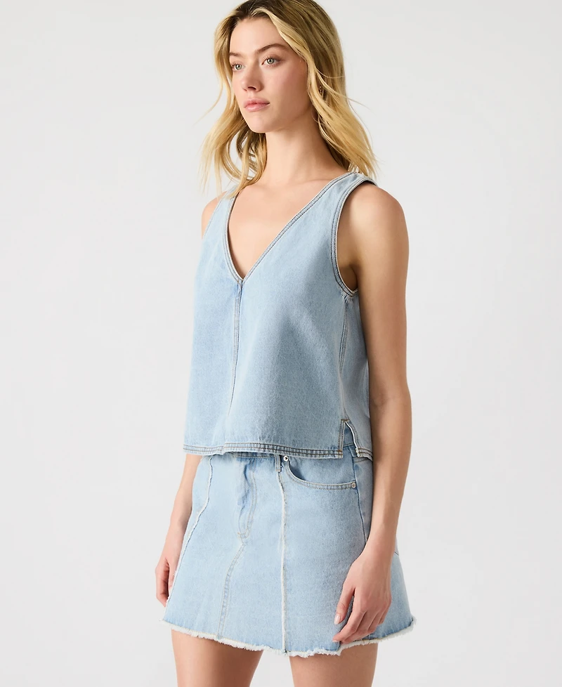 Steve Madden Women's Sleeveless V-Neck Elia Top