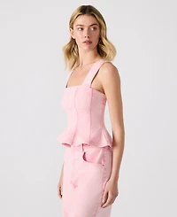 Steve Madden Women's Denim Peplum Top