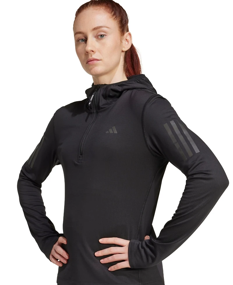 adidas Women's Own The Run Winterized Half-Zip Running Hoodie Sweatshirt