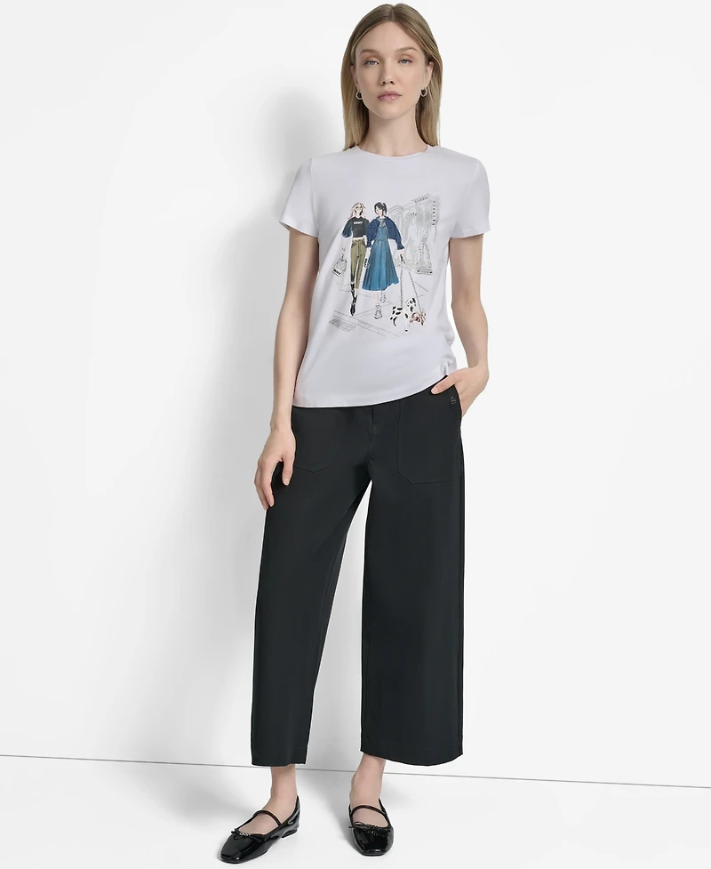 Dkny Women's Met Museum Conversational Crewneck T-Shirt