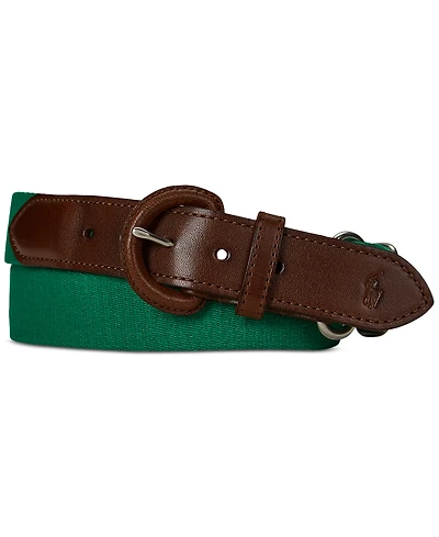 Polo Ralph Lauren Men's Webbed Cotton & Leather Belt