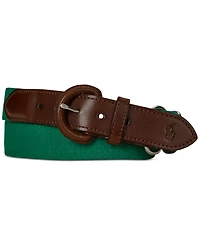 Polo Ralph Lauren Men's Webbed Cotton & Leather Belt