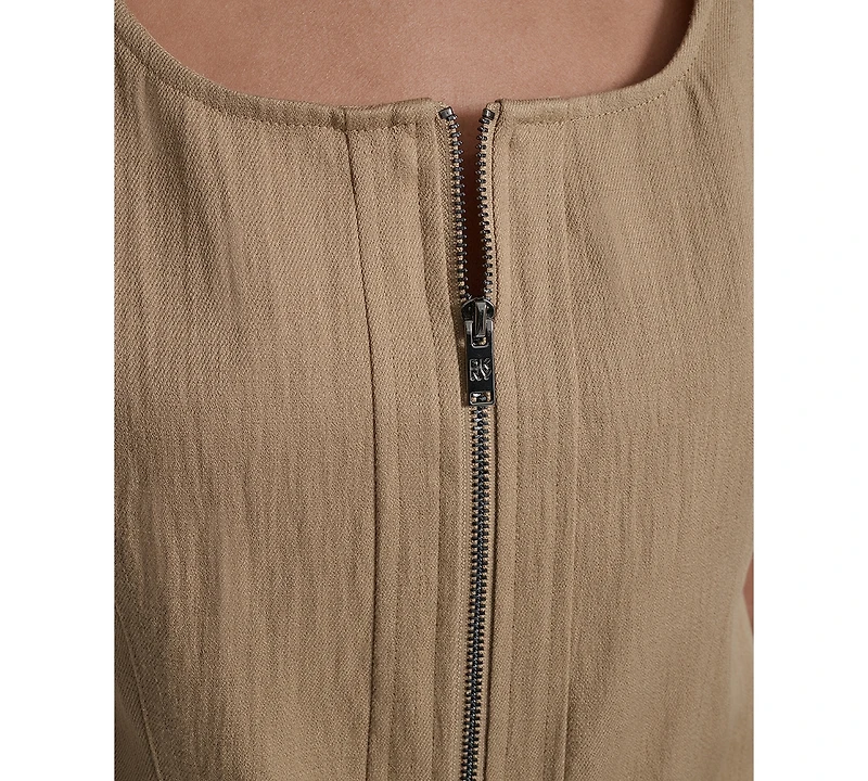 Dkny Women's Weathered Twill Square-Neck Top