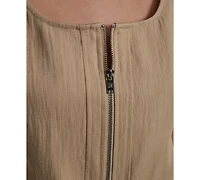 Dkny Women's Weathered Twill Square-Neck Top