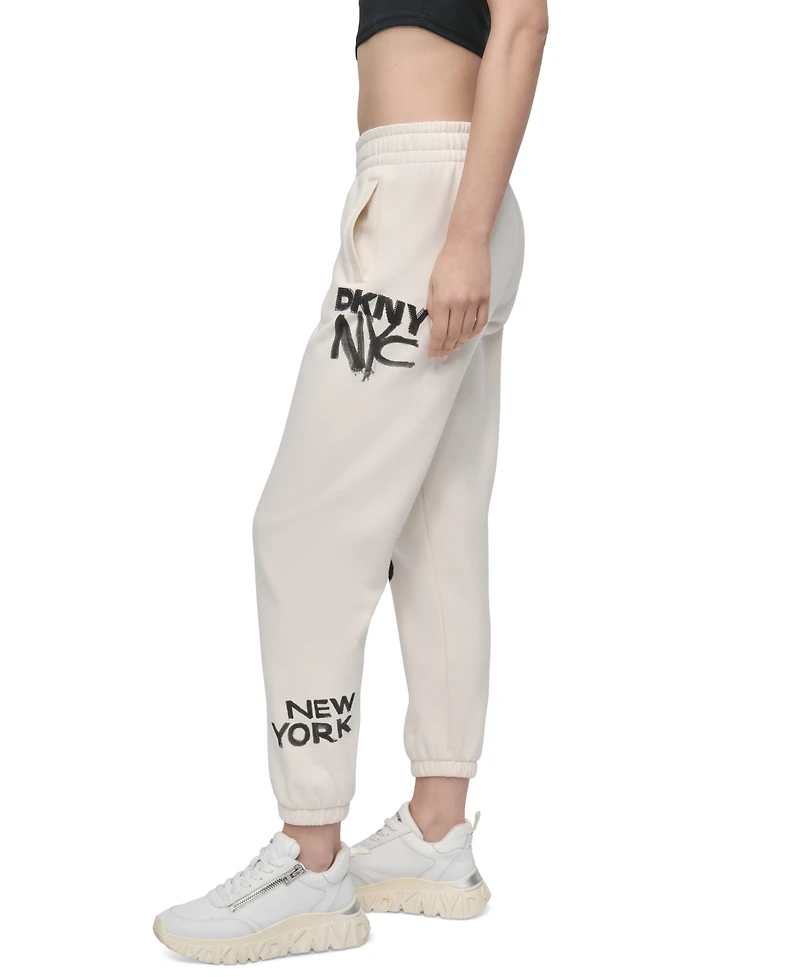 Dkny Sport Women's Graffiti Logo Cotton-Blend Joggers