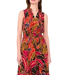 Msk Women's Sleeveless Split-Neck Maxi Dress