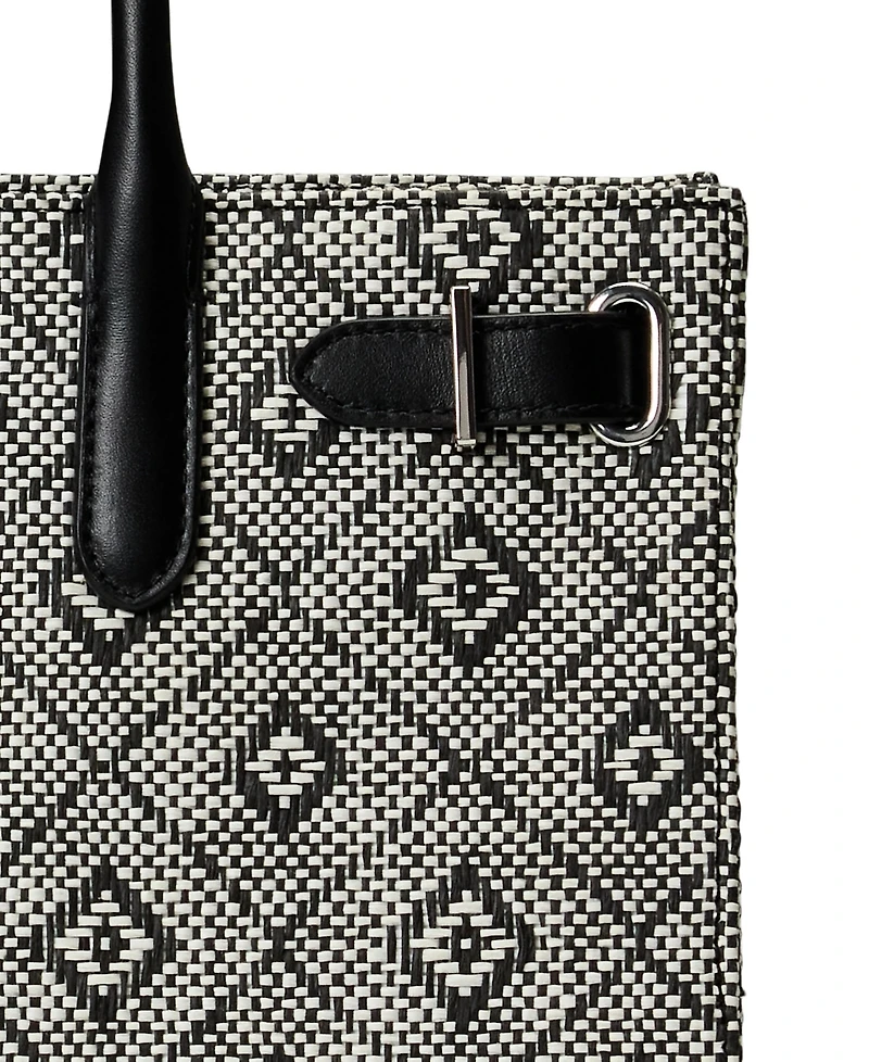 Lauren Ralph Lauren Woven Straw Medium Devyn Tote Bag