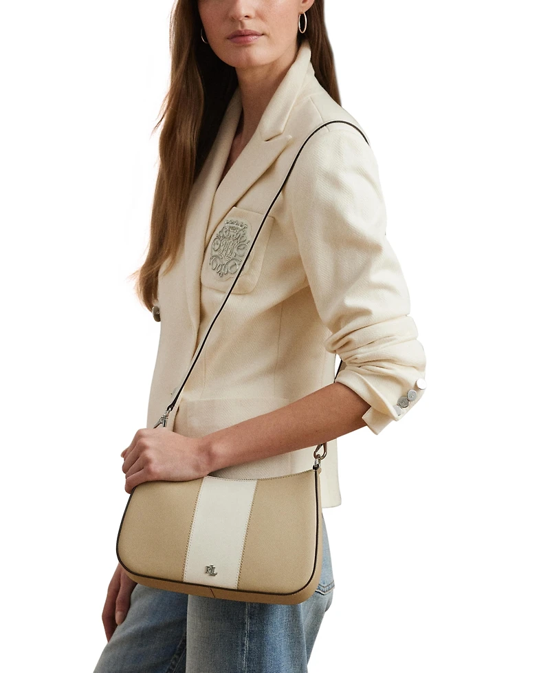 Lauren Ralph Lauren Two-Tone Leather Small Danni Shoulder Bag