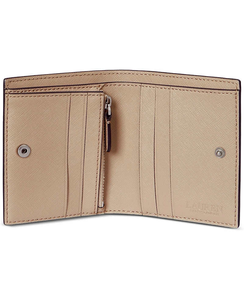 Lauren Ralph Lauren Crosshatch Leather Compact Wallet