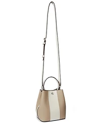 Lauren Ralph Two-Tone Leather Small Reese Bucket Bag