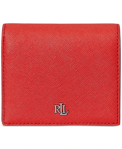 Lauren Ralph Lauren Crosshatch Leather Compact Wallet