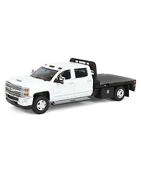 1/64 2016 Silverado 3500 Flatbed Dually Truck White Exclusive Greenlight 51611-b