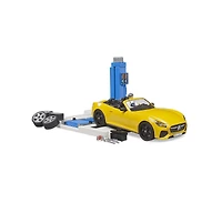 Bruder 1/16 bworld Car Service Center with Bruder Roadster